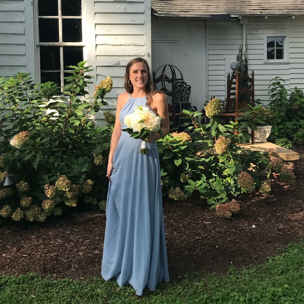 Azazie A4 Melinda Dusty Blue Dress